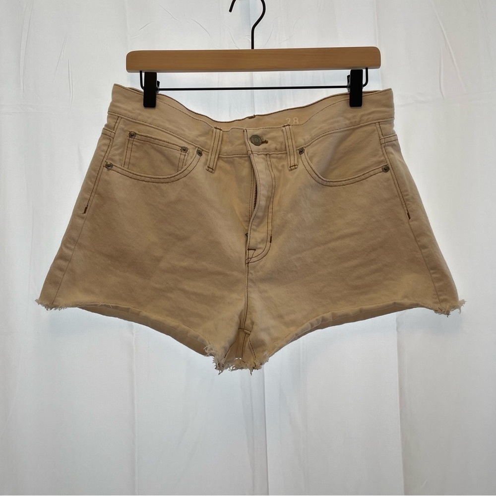 Women's Cream Denim Shorts